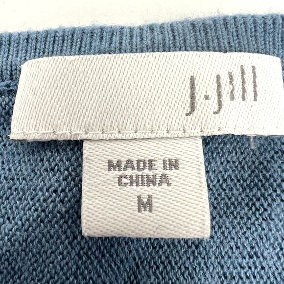 J. Jill Grace French Blue Wool Blend Side Slit Tunic Sweater Size M - Picture 7 of 10